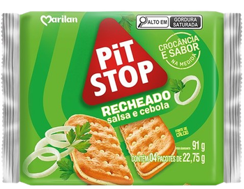 Biscoito Pit Stop Recheado Salsa e Cebola Marilan 91g