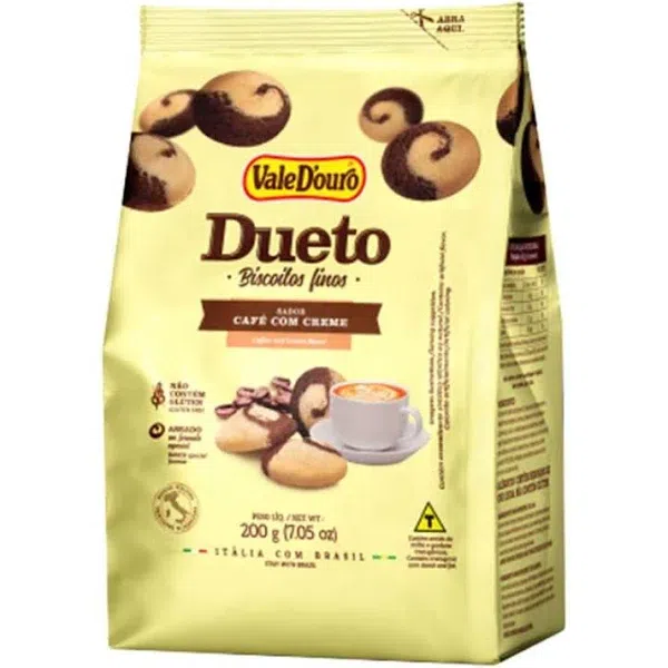 Biscoito Vale D`ouro Dueto Cacau Com Avelã 200g