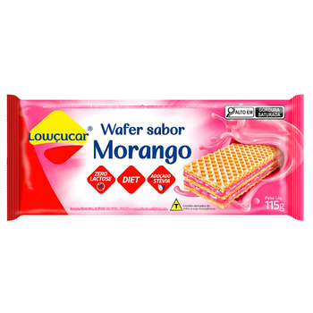 Biscoito Wafer Lowçúcar Morango 0% Açúcar 115g