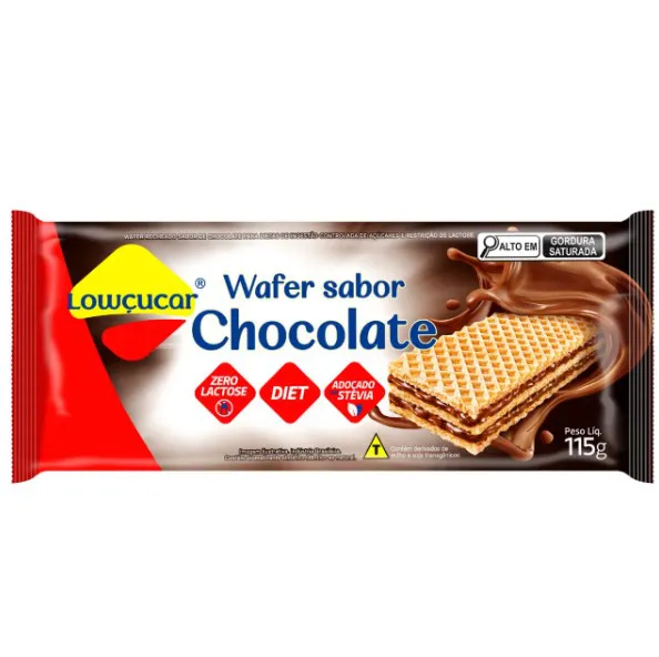 Biscoito Wafer Lowçucar Chocolate 0% Açúcar 115g