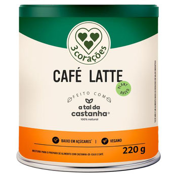 Café Latte 3 Corações Vegano Lata 220g