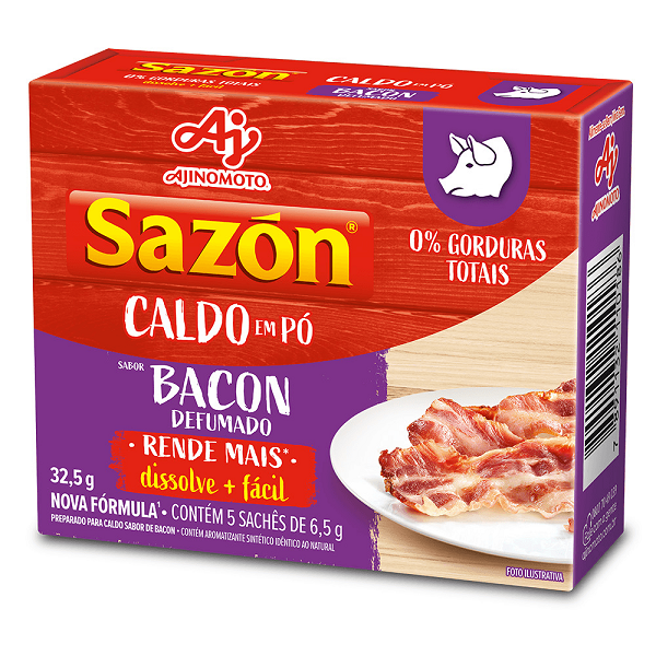 Caldo Ajinomoto Sazón Bacon 32,5g