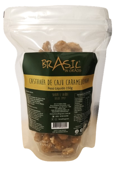 Castanha de Caju Caramelizada Brasil Grãos 150g
