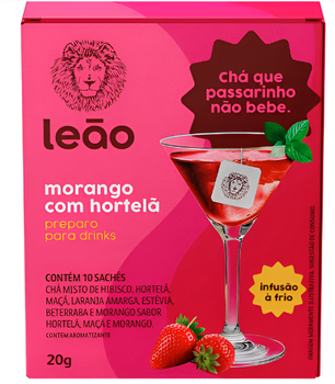 Chá Leão Preparo para Drinks Morango e Hortelã 20g