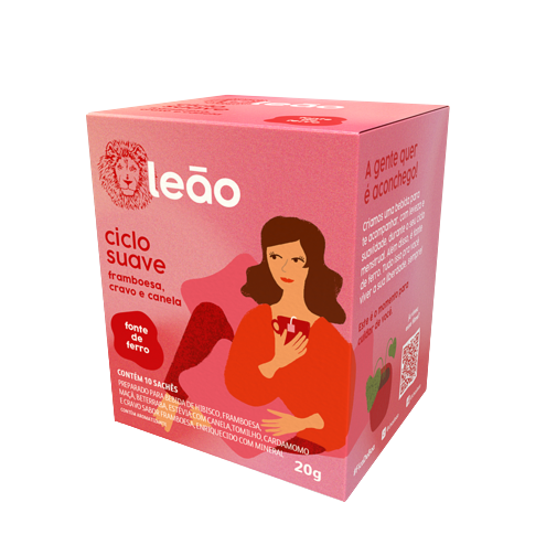 Chá Mate Leão Ciclo Suave Framboesa Cravo e Canela 20g