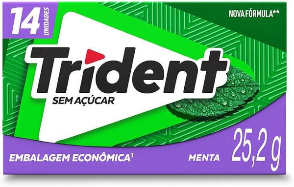 Chiclete Trident sem Açúcar Menta 25,2g