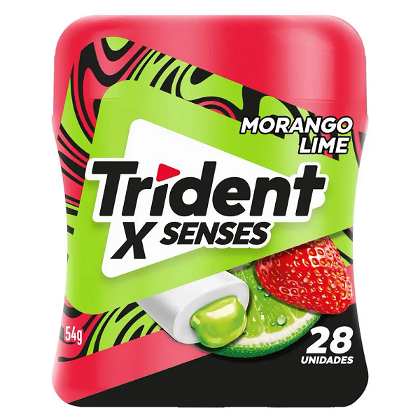 Chiclete Trident Xsenses Morango 54g