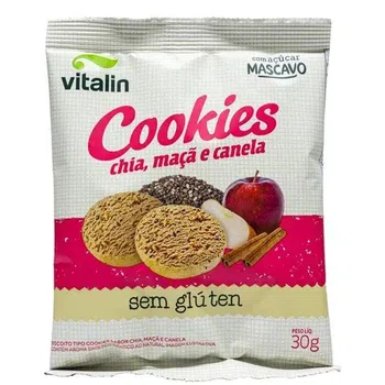 Cookies Chia com Maçã e Canela sem Glúten  Vitalin 30g