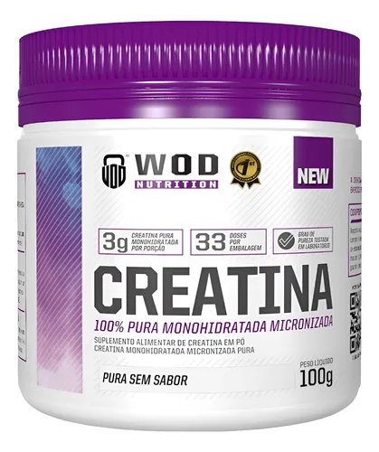 Creatina Wod Monohidratada Pura Micronizada 100g