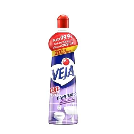 Desinfetante Veja Banheiro Antibactérias Lavanda Squeze 20% Desconto 500ml