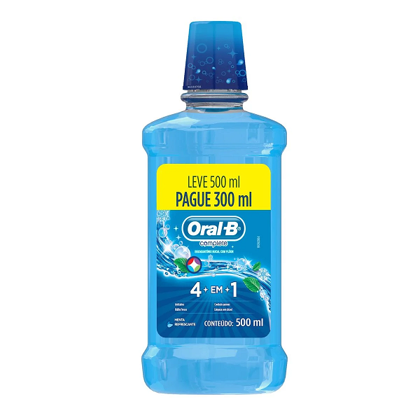 Enxaguatório Antisséptico Oral-B Menta Leve 500ml Pague 300ml