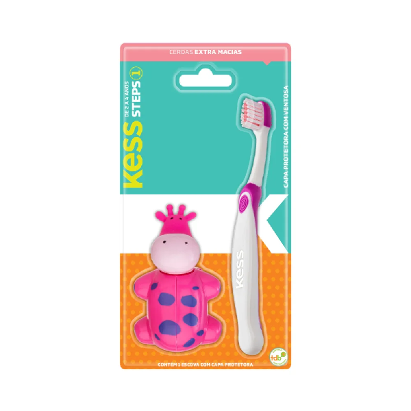 Escova Dental Kess Steps Kids com Capa 1un