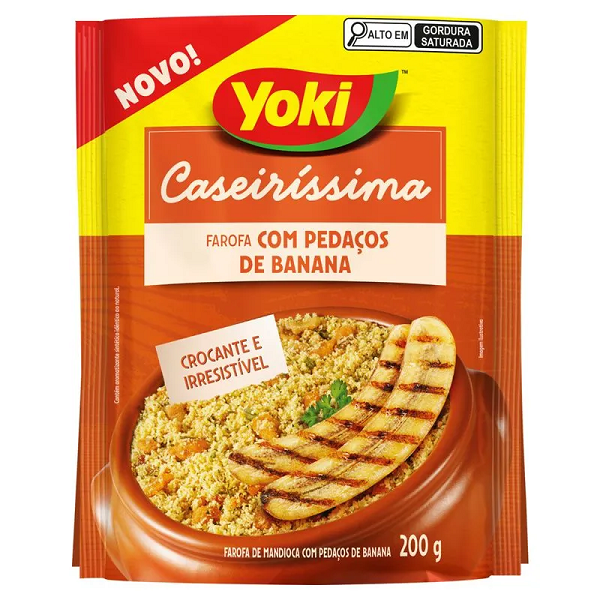 Farofa Pronta Yoki Caseiríssima Pedaços de Banana 200g
