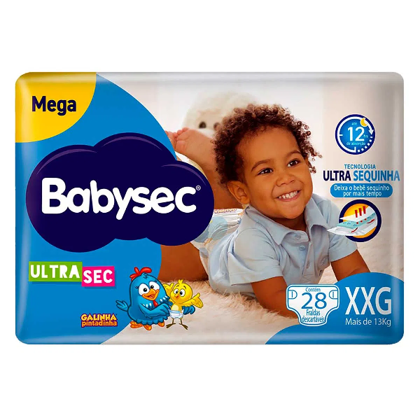 Fralda Babysec Galinha Pintadinha Ultra Sec Xxg 28un