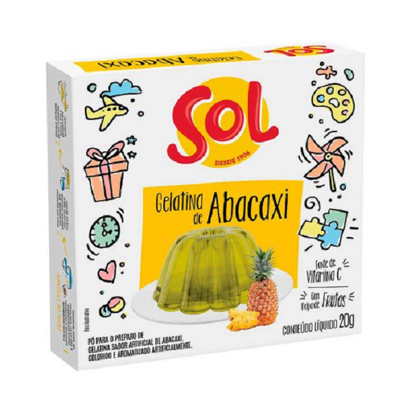 Gelatina Sol Abacaxi 20g