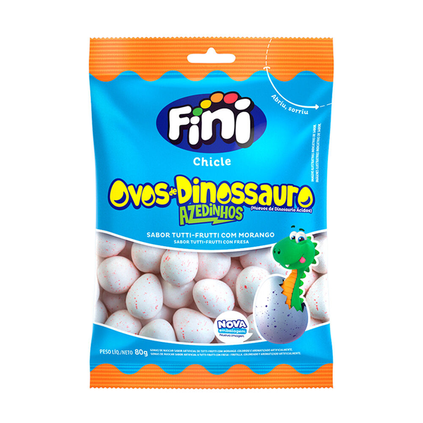 Goma de Mascar Fini Ovos de Dinossauro Azedinhos 80g