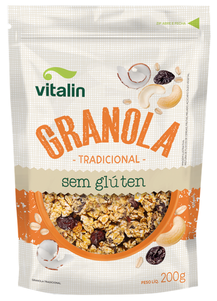 Granola Tradicional Vitalin sem Glúten 200g