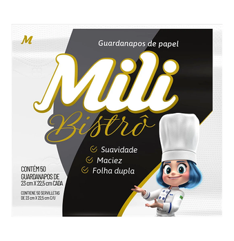 Guardanapo Mili Bistro Folha Dupla 23x22,5 cm