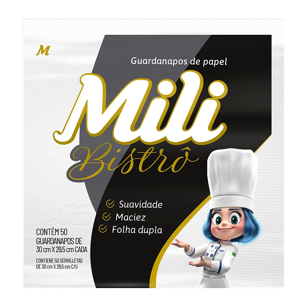 Guardanapo Mili Bistro Folha Dupla 30x29,5 cm