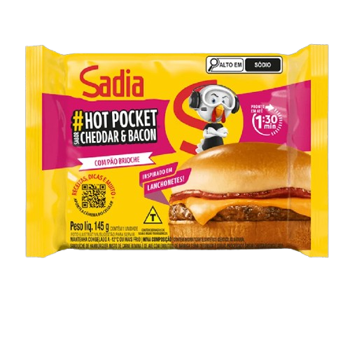 Hambúrguer Sadia Hot Pocket Cheddar e  Bacon 145g