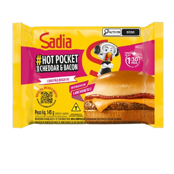 Hambúrguer Sadia Hot Pocket Cheddar e  Bacon 145g