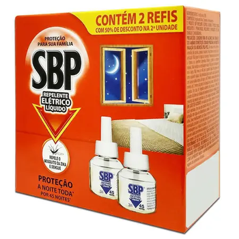Inseticida SBP Elétrico 45 Noites 35ml com 2un