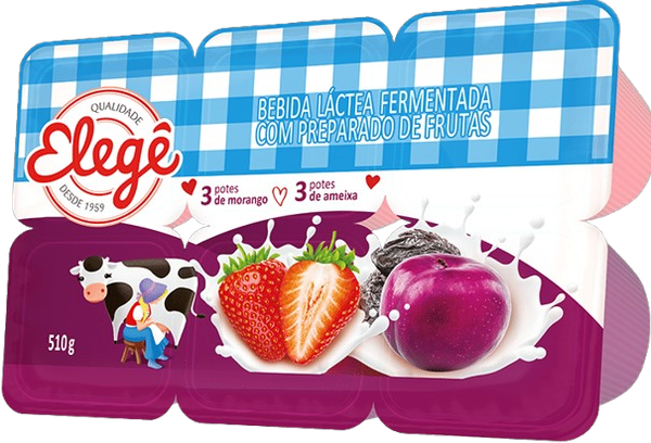 Iogurte Elegê Morango e Ameixa 540g