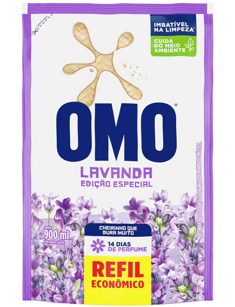 Lava Roupa Omo Líquido Lavanda Refil 900ml
