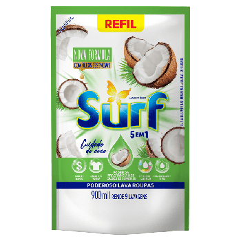Lava Roupas Surf Liquido coco Refil 900ml