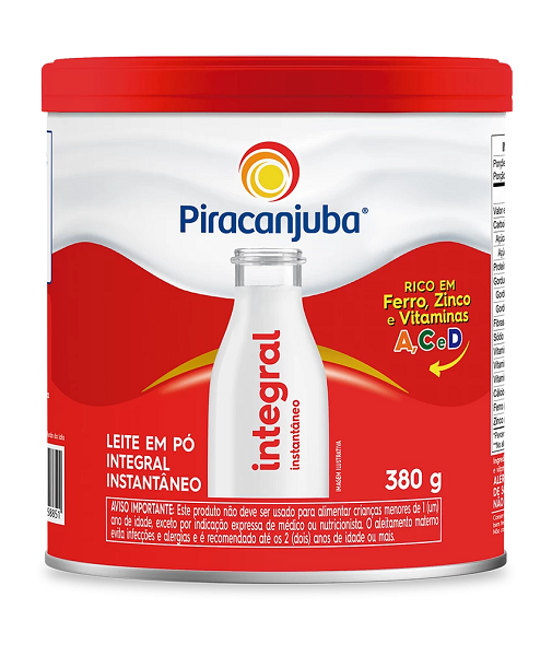 Leite em Pó Piracanjuba Integral Instantâneo Lata 380g