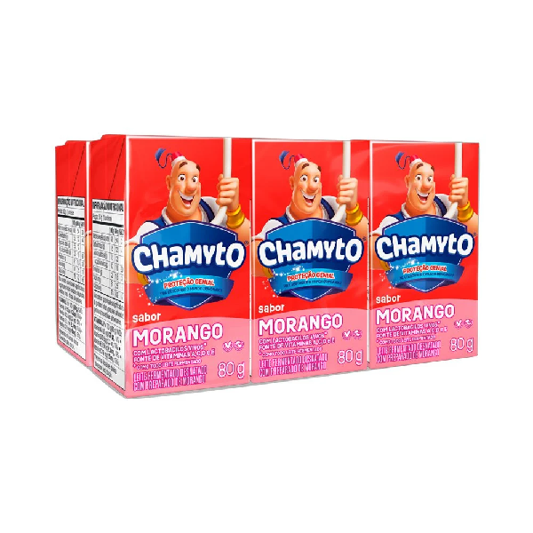 Leite Fermentado Nestlé Chamyto Morango 6un 80g