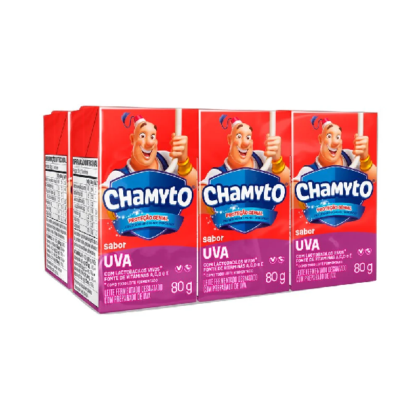 Leite Fermentado Nestlé Chamyto Uva 6un 80g