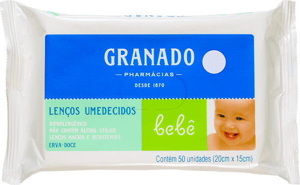 Lenço Umedecido Granado Erva Doce 50und