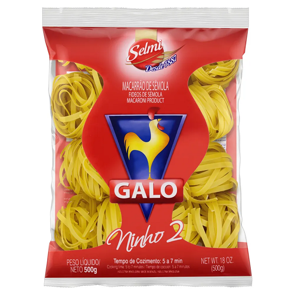 Macarrão Galo Sêmola Ninho N°2 500g