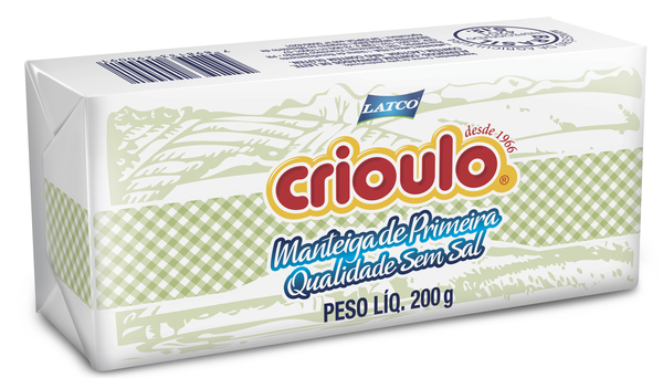 Manteiga Crioulo Tablete sem Sal 200g