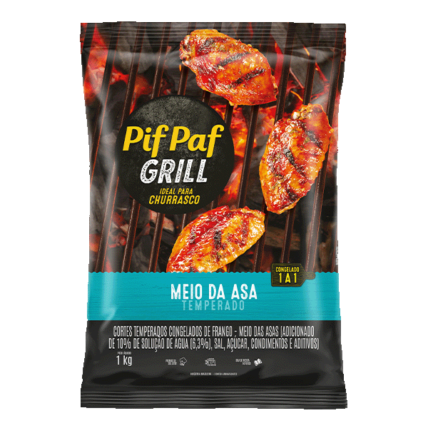 Meio da Asa Pif Paf Temperada 1kg