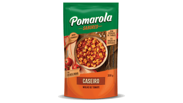 Molho de Tomate Pomarola Caseiro com Cebolinha Sachê 300g