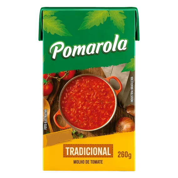 Molho de Tomate Pomarola Tradicional Caixa 260g