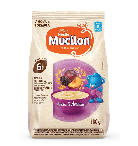 Mucilon Nestlé Aveia e Ameixa Sache 180g