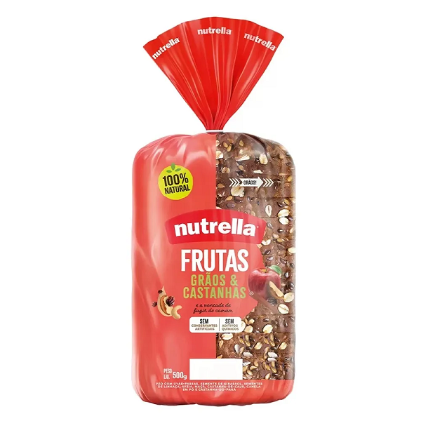 Pão Nutrella Supreme Integral Frutas, Grãos e Castanhas 500g