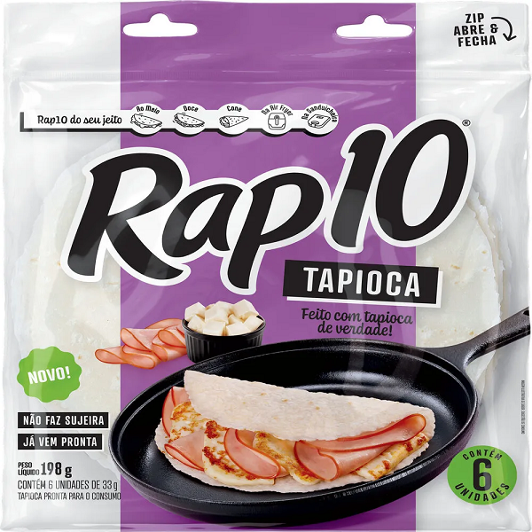 Pão Tortilha Rap 10 Tapioca 198g
