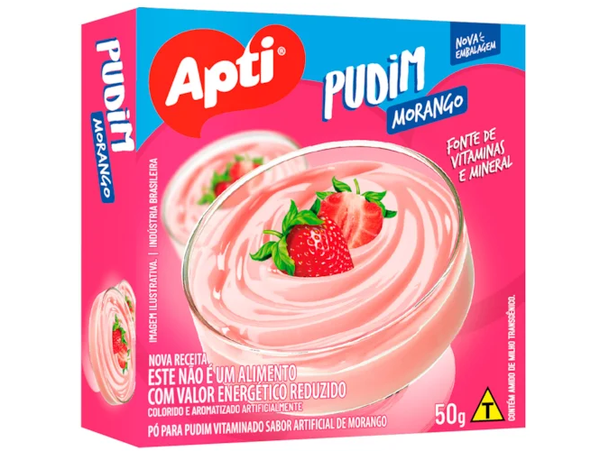 Pó para Pudim Apti Morango 50g