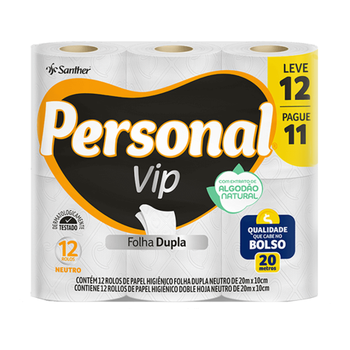 Papel Higiênico Personal Folha Dupla 20m Lv12 Pg11