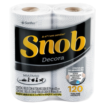 Papel Toalha Snob Decora Folha Dupla com 2un