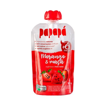 Papinha Papapá Orgânico Morango e Maçã 100g