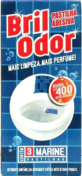 Pastilha Bril Odor Adesiva Sanitária Marine com 3 unid