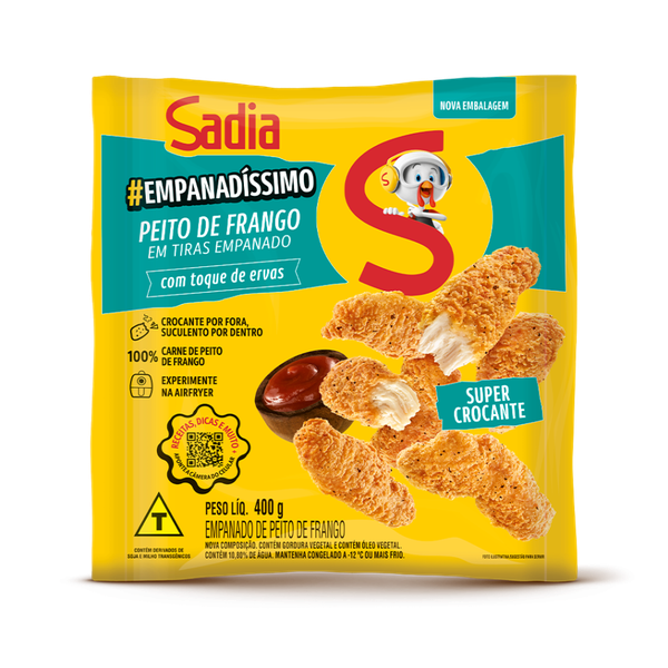 Peito de Frango em Tiras Sadia Empanada com Toque de Ervas 400g