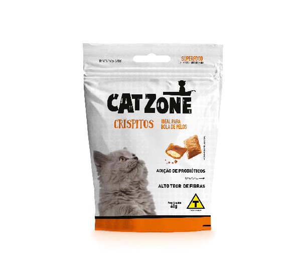 Petisco para Gato Cat Zone Crispitos Ideal para Bola de Pelos 40g
