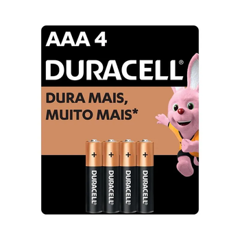 Pilha Duracell Alcalina AAA 4un