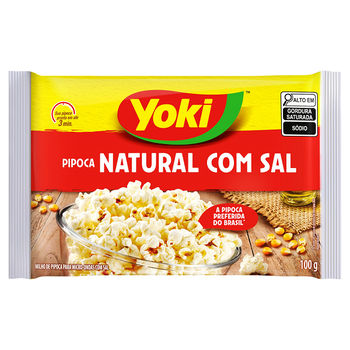 Pipoca Microondas Yoki Natural com Sal 100g